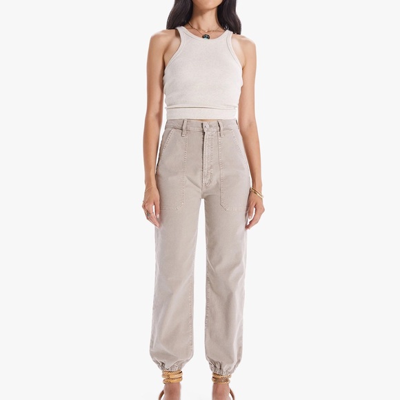 Mother The Wrapper Patch Springy Ankle in Chalk Oxford Tan